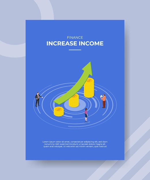 Aumente el concepto de ingresos para pancartas y volantes de plantilla para imprimir