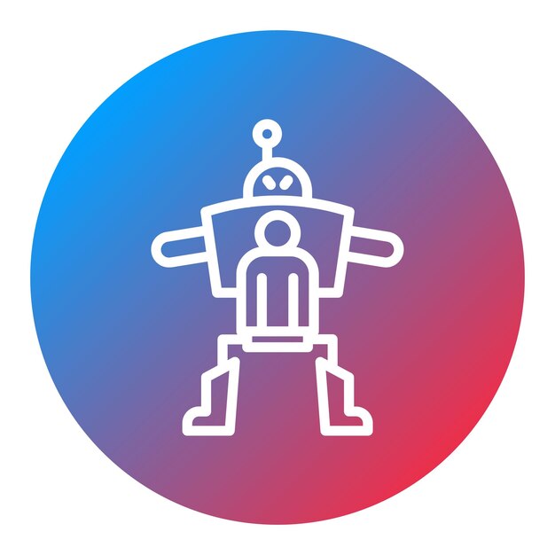 Aumento de la imagen vectorial del icono del robot Se puede utilizar para la robótica