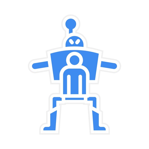 Aumento de la imagen vectorial del icono del robot Se puede utilizar para la robótica