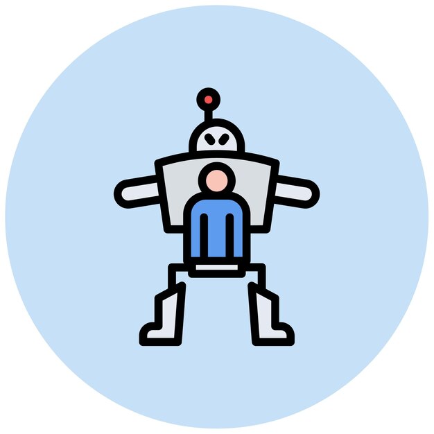 Aumento de la imagen vectorial del icono del robot Se puede utilizar para la robótica
