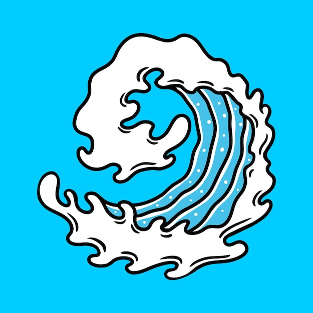 El aumento de las olas del océano Diseño Ilustración vectorial