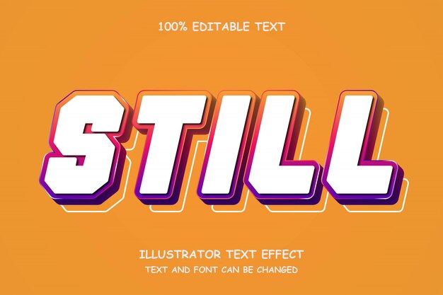 Aún así, el texto editable en 3D tiene un estilo cómico moderno