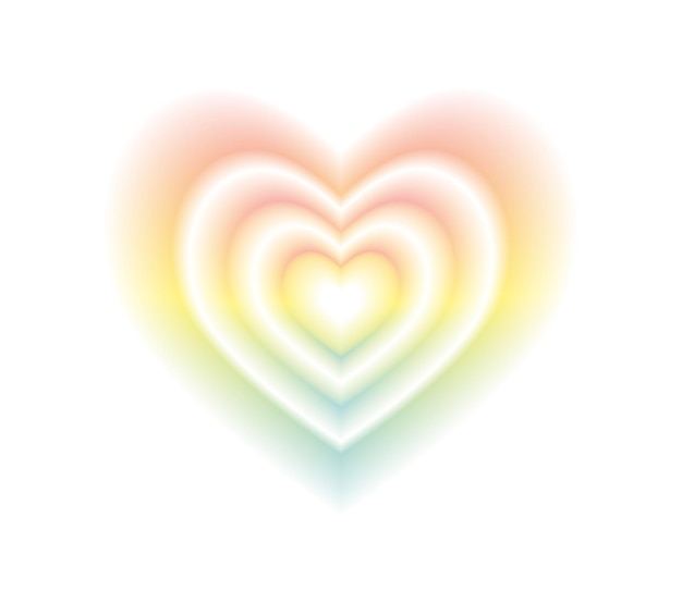 Aura de corazón rosa borroso Estilo moderno y2k Ilustración vectorial