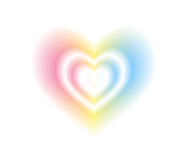 Aura de corazón rosado borroso Ilustración vectorial de estilo y2k de moda