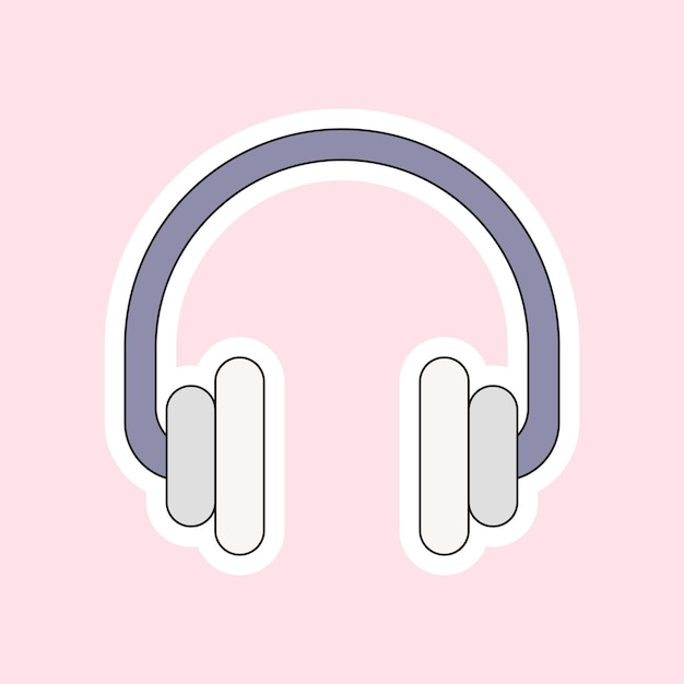 un auricular aislado sobre fondo rosa suave