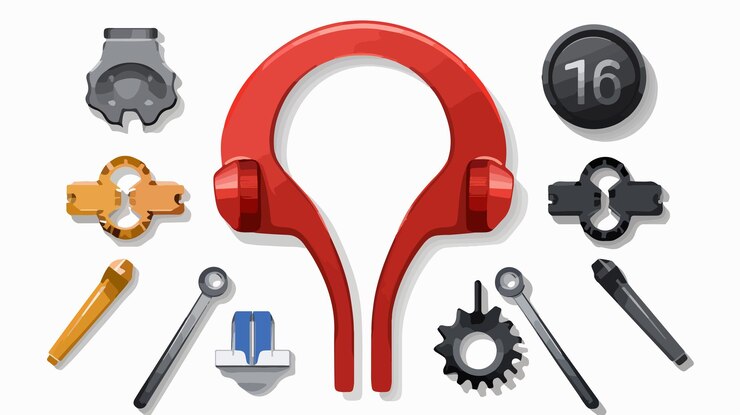 Vector los auriculares ajustando el icono de la llave con el bono de 2017 año nuevo