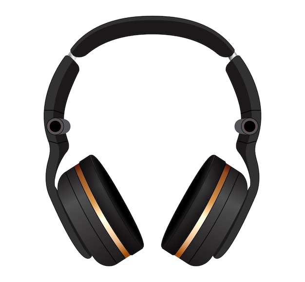 auriculares estéreo realistas aislados en blanco