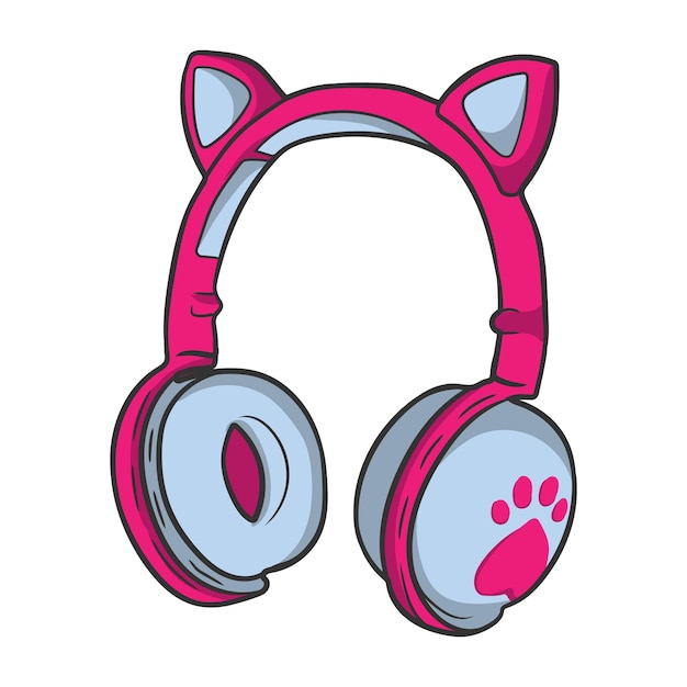 Auriculares ilustración vectorial para escuchar podcasts de música gadget moderno