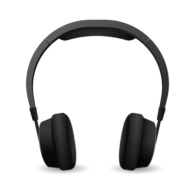 Auriculares realistas modernos Auriculares con estilo negros