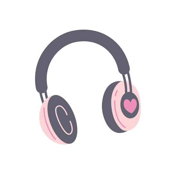 Auriculares rosados con corazón