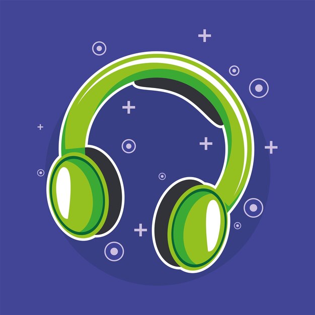 Auriculares sobre fondo morado