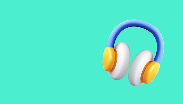 Vector auriculares sonido musical acústico auriculares de audio 3d copias de pancartas espacio vectorial realista