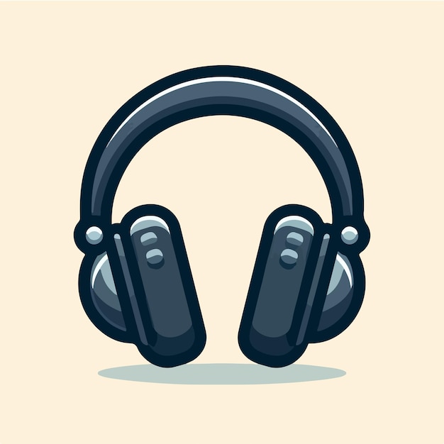 Vector auriculares vectoriales en estilo plano