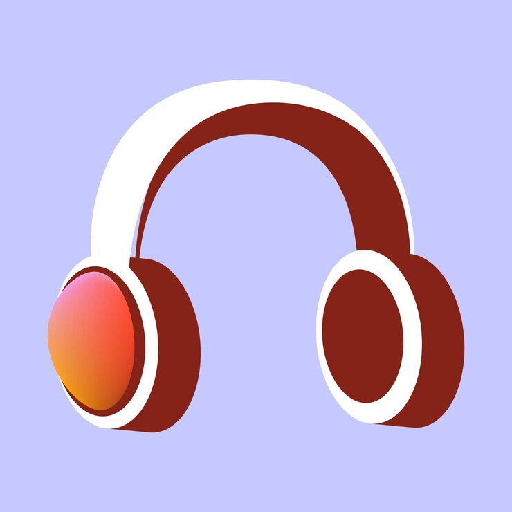 Vector auriculares vectoriales sobre fondo blanco