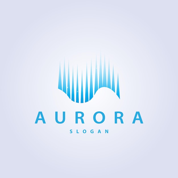 Aurora Light Wave Sky View Logotipo Simplemente abstracto plantilla diseño de ilustración