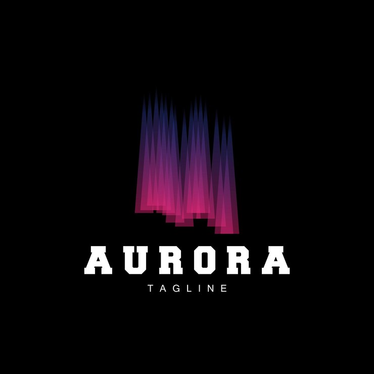 Vector aurora logo cielo naturaleza paisaje diseño símbolo vector ilustración plantilla