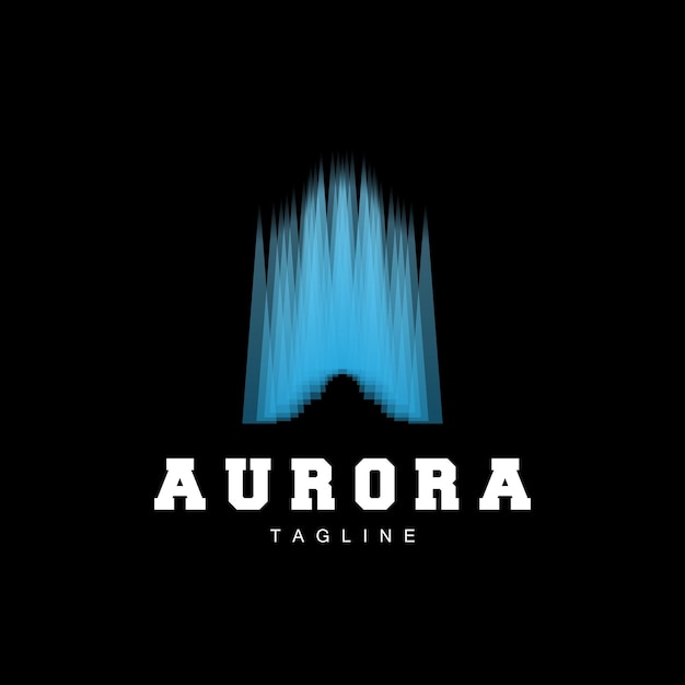 Aurora Logo Cielo Naturaleza Paisaje Diseño Símbolo Vector Ilustración Plantilla