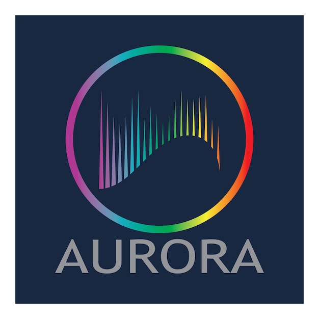 Aurora logo diseño icono ilustración vector plantilla