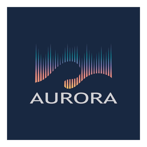 Aurora logo diseño icono ilustración vector plantilla