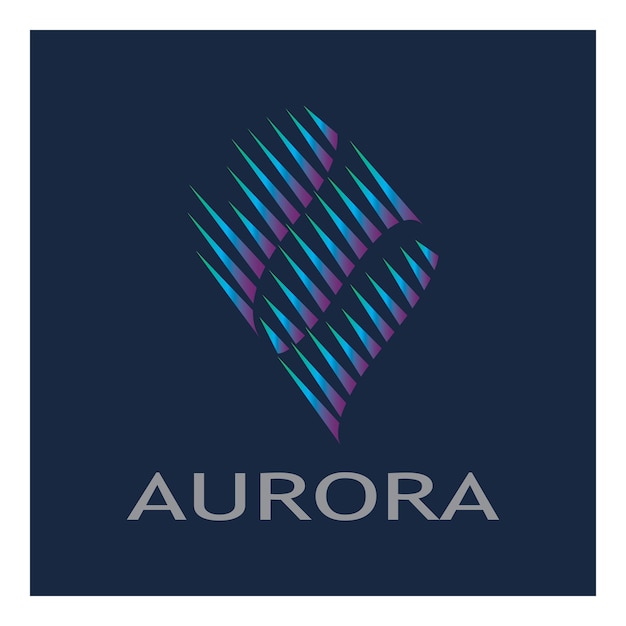 Aurora logo diseño icono ilustración vector plantilla