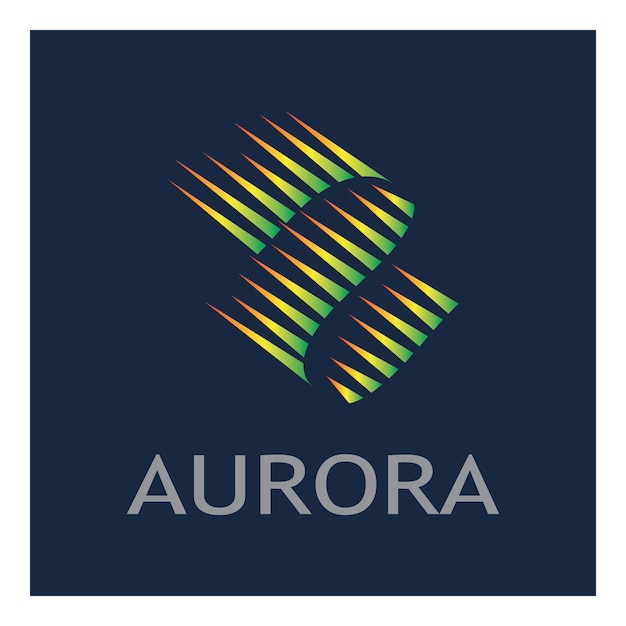 Aurora logo diseño icono ilustración vector plantilla