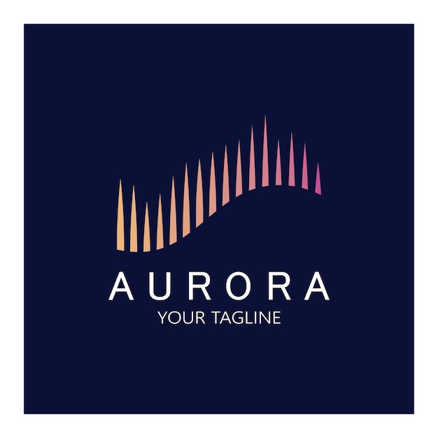 Aurora logo diseño icono ilustración vector plantilla