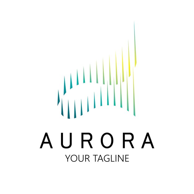 Aurora logo diseño icono ilustración vector plantilla