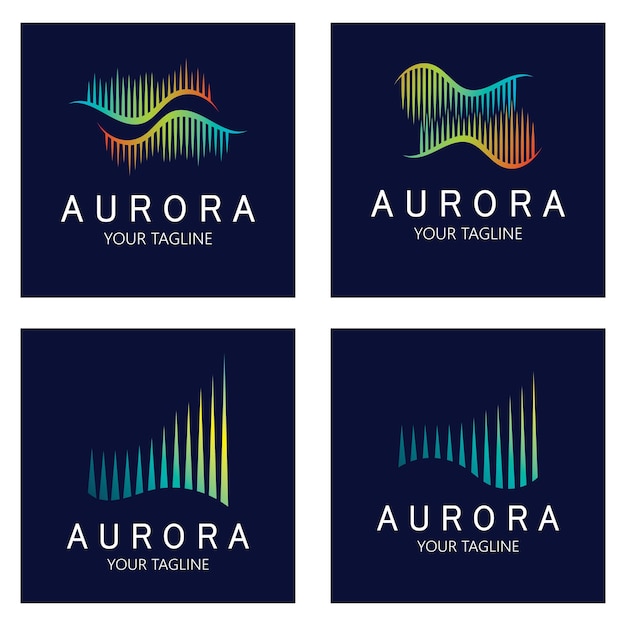 Aurora logo diseño icono ilustración vector plantilla