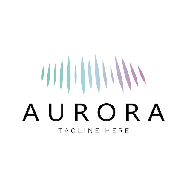 Aurora logo diseño icono ilustración vector plantilla