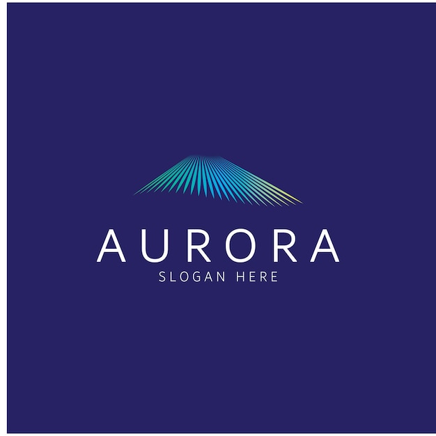 Aurora logo diseño icono ilustración vector plantilla
