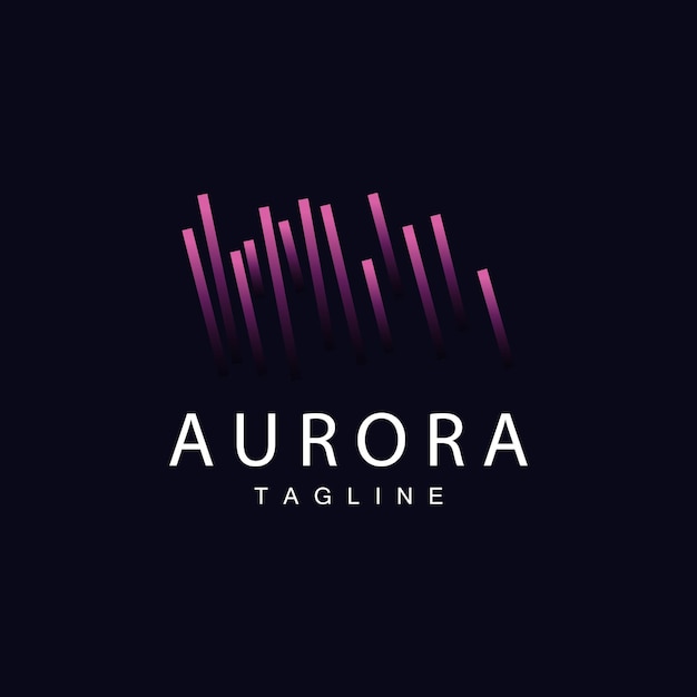 Aurora Logo Diseño simple Increíble paisaje natural de Aurora Vector Icon Plantilla Ilustración