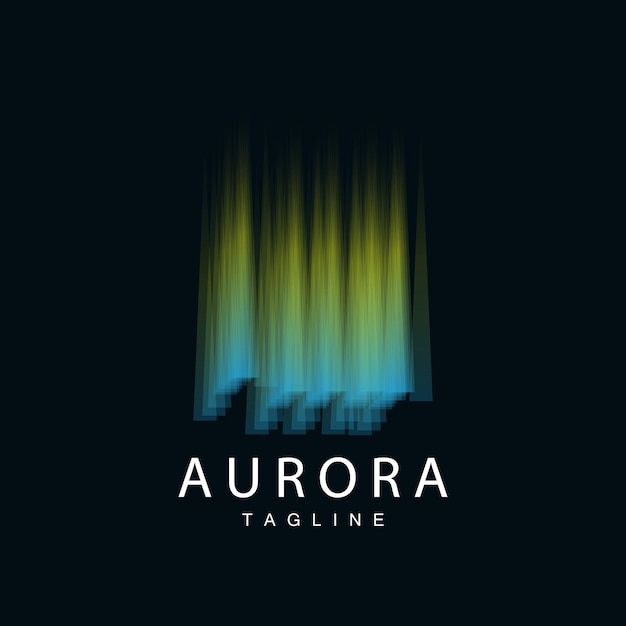 Vector aurora logo diseño simple increíble paisaje natural de aurora vector icon plantilla ilustración