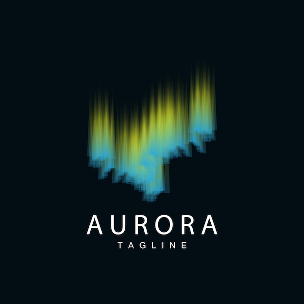 Vector aurora logo diseño simple increíble paisaje natural de aurora vector icon plantilla ilustración