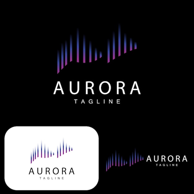 Aurora Logo Diseño simple Increíble paisaje natural de Aurora Vector Icon Plantilla Ilustración