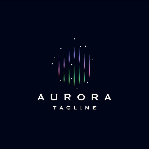 Aurora logo icono diseño plantilla vector plano