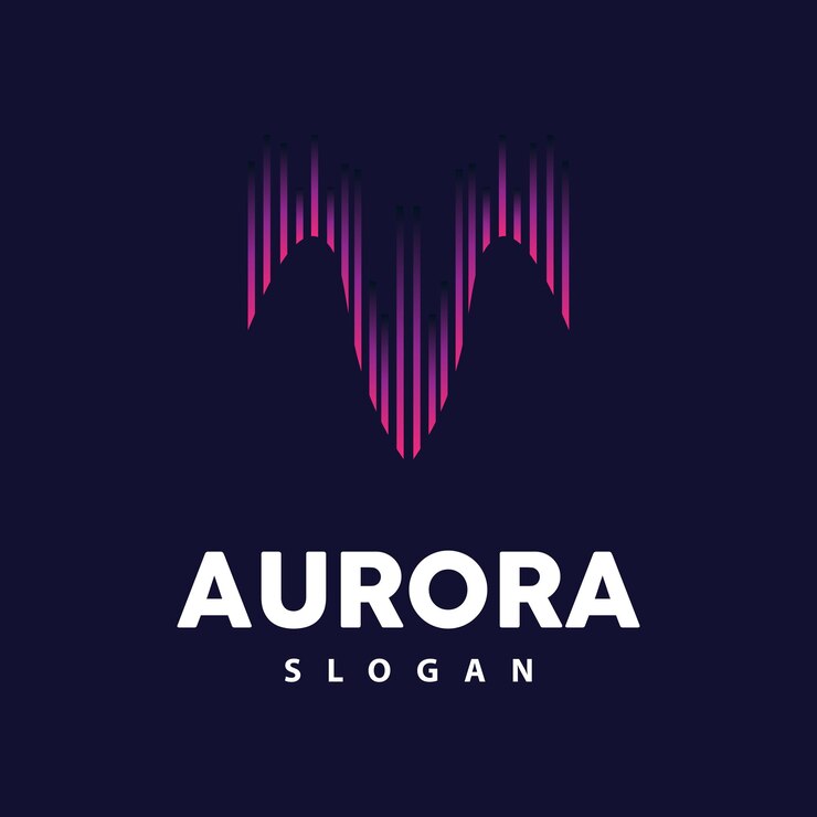 Vector aurora logo luz onda vector naturaleza paisaje diseño producto marca plantilla ilustración icono