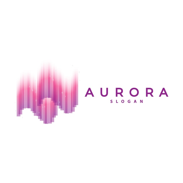 Aurora Logo Luz Onda Vector Naturaleza Paisaje Diseño Producto Marca Plantilla Ilustración Icono