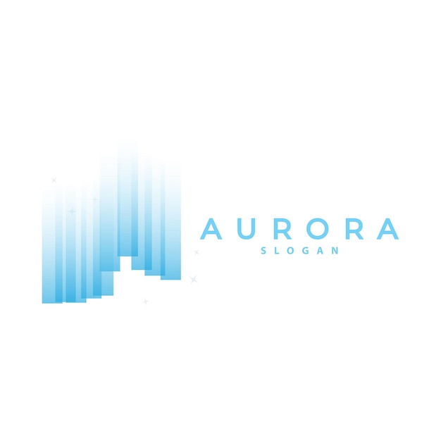 Aurora Logo Luz Onda Vector Naturaleza Paisaje Diseño Producto Marca Plantilla Ilustración Icono