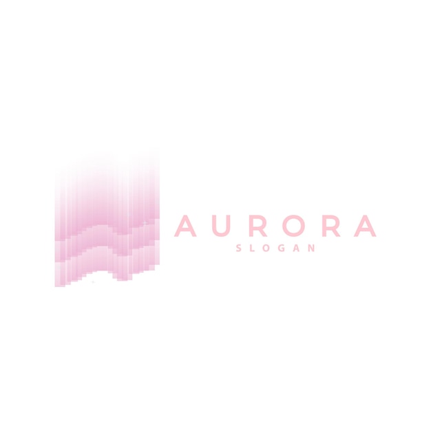 Aurora Logo Luz Onda Vector Naturaleza Paisaje Diseño Producto Marca Plantilla Ilustración Icono