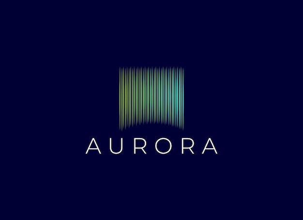 Aurora northern logo design luz de aurora vector