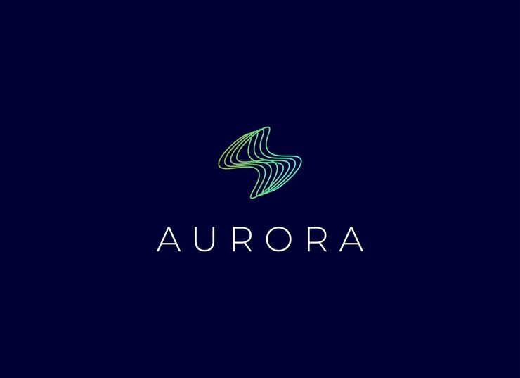 Vector aurora northern logo design luz de aurora vector