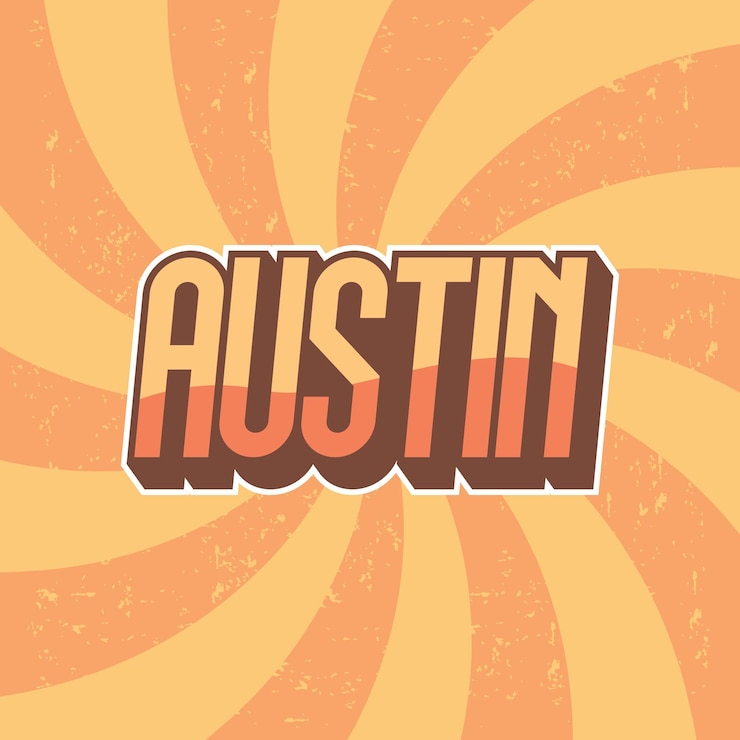 Vector austin retro lettering style