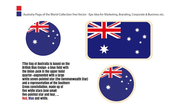 Australia Flags of the World Collection Free Vector Eps Idea para Marketing Branding Corporate Business, etc.