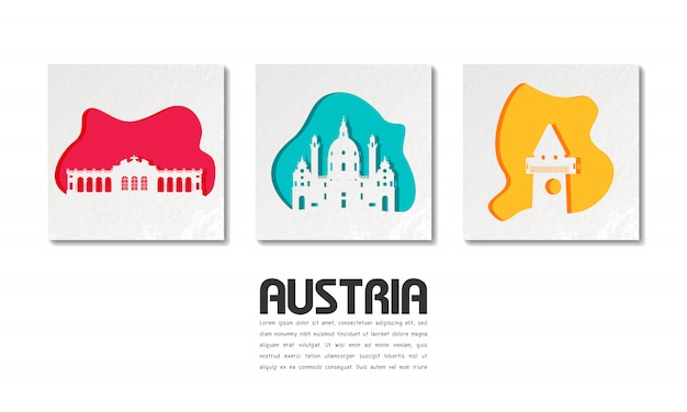Austria Landmark Global Travel And Journey en papel cortado