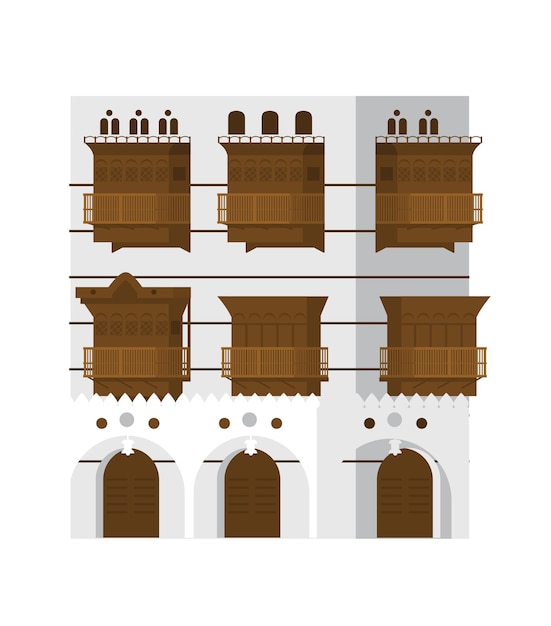 Auténtica Casa Árabe Tradicional. Edificio Antiguo De Jeddah.