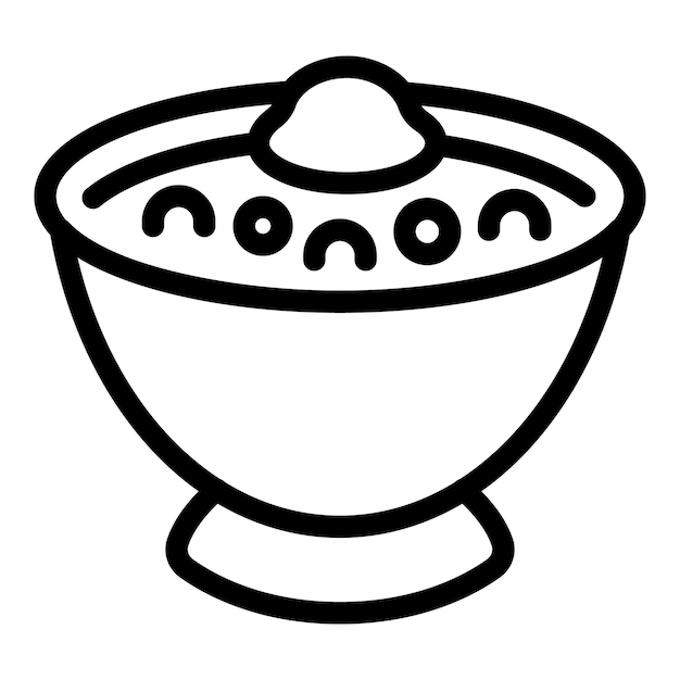 Vector auténtica sopa de verduras casera con contorno de icono de borsch ucraniano