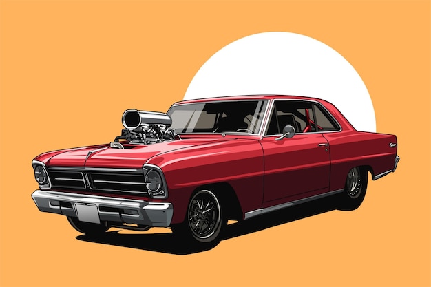 Auténtico coche retro clásico ilustración acadian canso