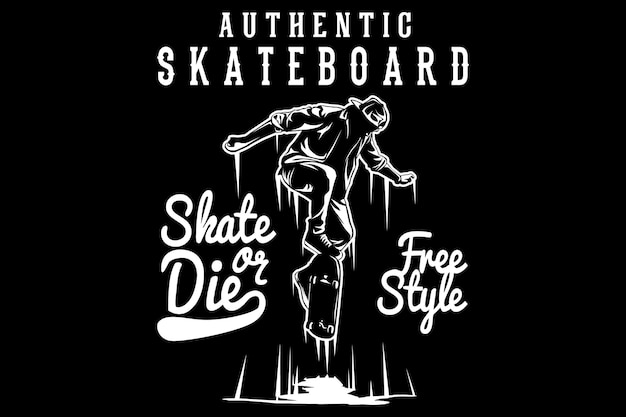 Auténtico diseño de silueta de skate o troquel