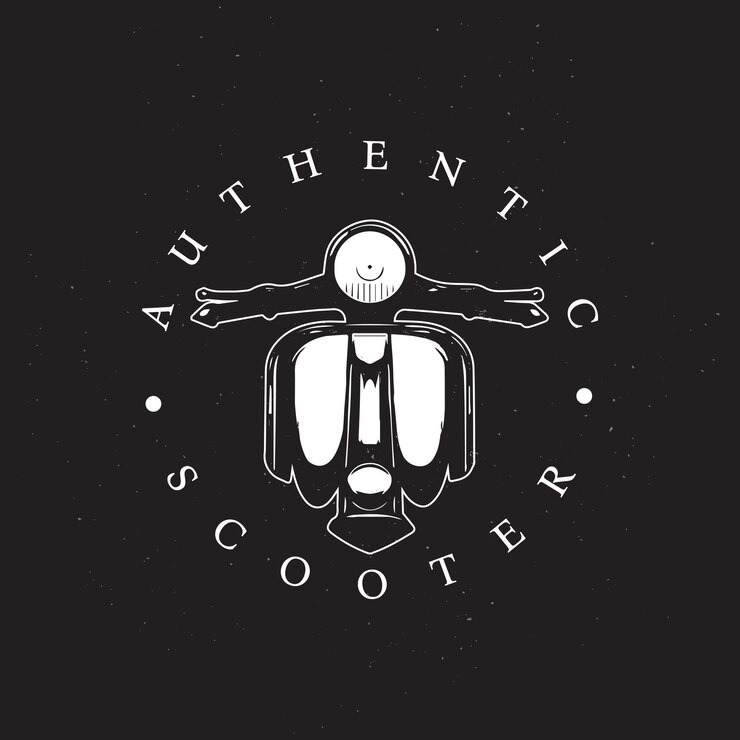 Auténtico scooter motocicleta logotipo scooter antiguo diseño de camiseta de motocicleta camiseta clásica de motocicleta gráficos vectoriales