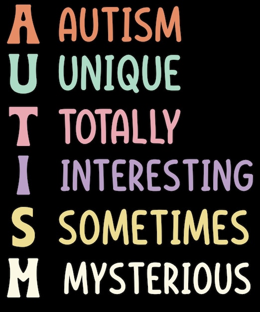 Vector el autismo siempre es único totalmente interesante